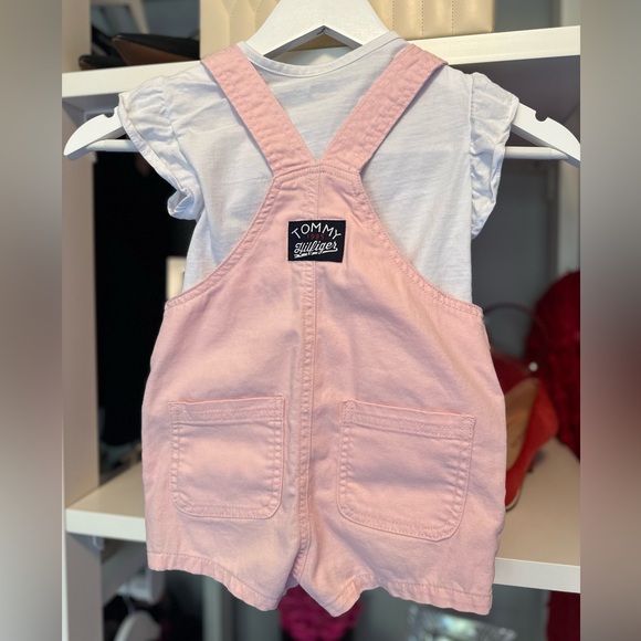 Tommy Hilfiger Pink Denim Overalls Matching Set - Picture 4 of 4